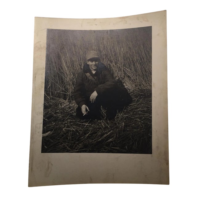 Mid-Century Photograph of Smoking Boy For Sale