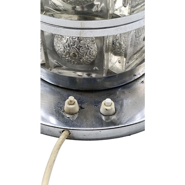Cylindrical Acrylic Glass and Chrome Table Lamp, Italy, 1970s For Sale - Image 4 of 9