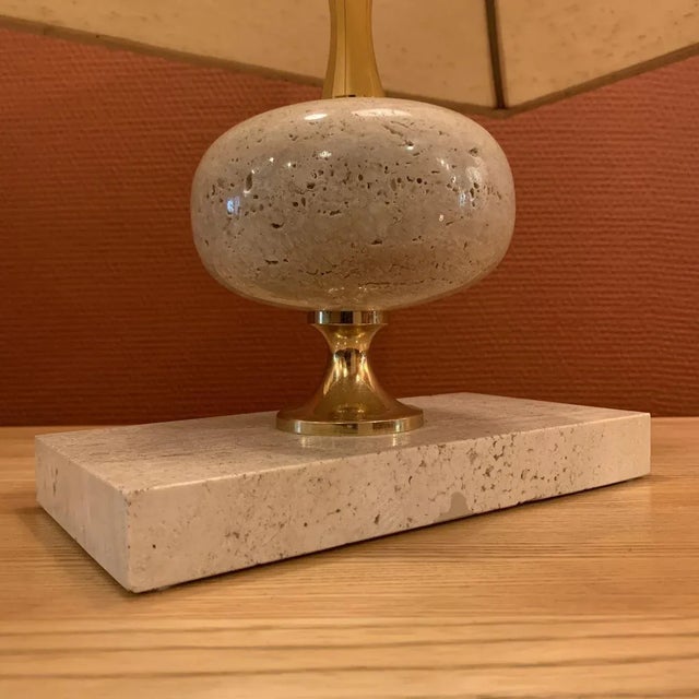Travertin Lamps in the style of Boulanger, 1960s, Set of 2 For Sale - Image 11 of 13
