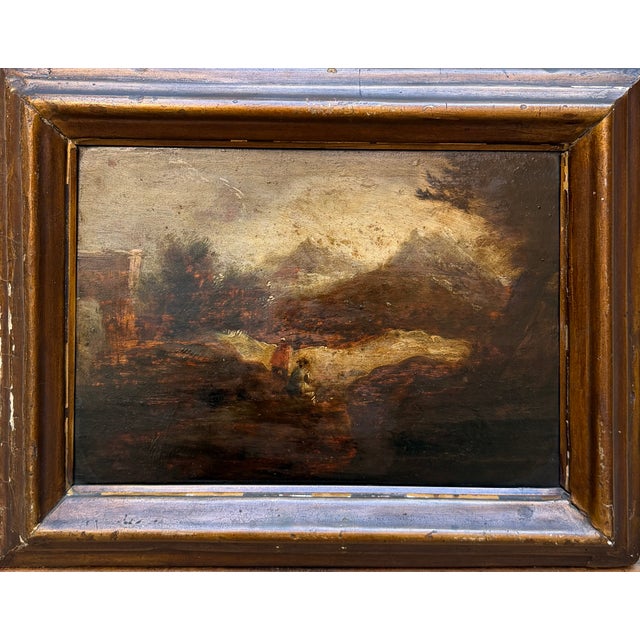 Rural Landscape with Figures, Oil on Canvas, 18th Century For Sale - Image 7 of 7
