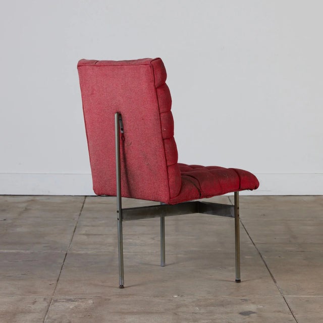 1980s Upholstered Tripod Base Chair by Laverne For Sale - Image 5 of 10
