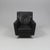 Set of Lounge Chair and Ottoman in Black Leather, 1980s For Sale - Image 3 of 7