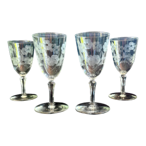 Vintage Libbey Embassy Wine Glasses Set of 4 | 1950s Mid Century Glassware - 5 3/4"