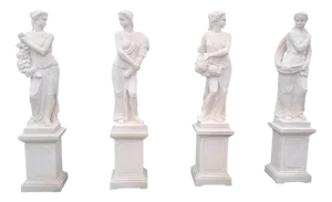 4 Seasons Statues in Vicenza Stone by Achille Grassi, Set of 4
