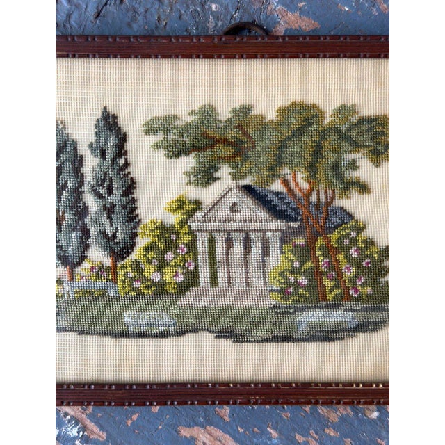 Antique Framed Petit Silk Needlepoint Artwork, Circa Late 19th Century For Sale - Image 11 of 12