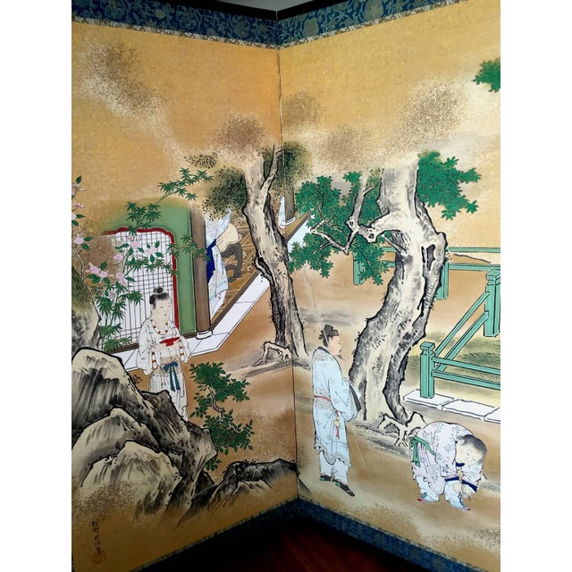 Japonisme Rare Antique Japanese Folding Screen by Kano Tanshin For Sale - Image 3 of 10