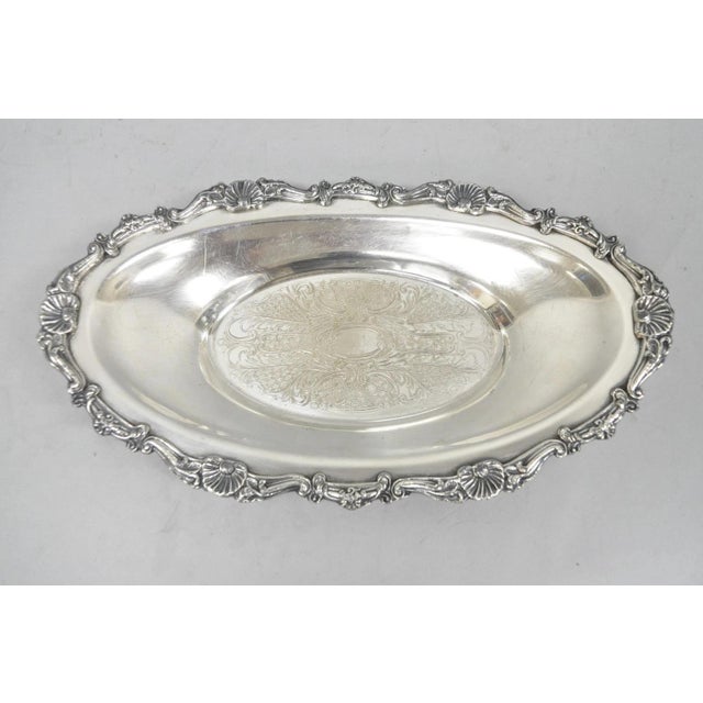 Vintage Victorian Style Silver Plated Oval 13.5" Trinket Serving Dish (B) For Sale - Image 16 of 16