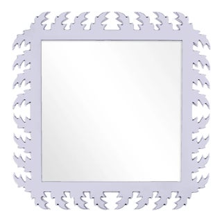 Fleur Home Audubon Square Mirror in Spring Iris, 33x33 For Sale