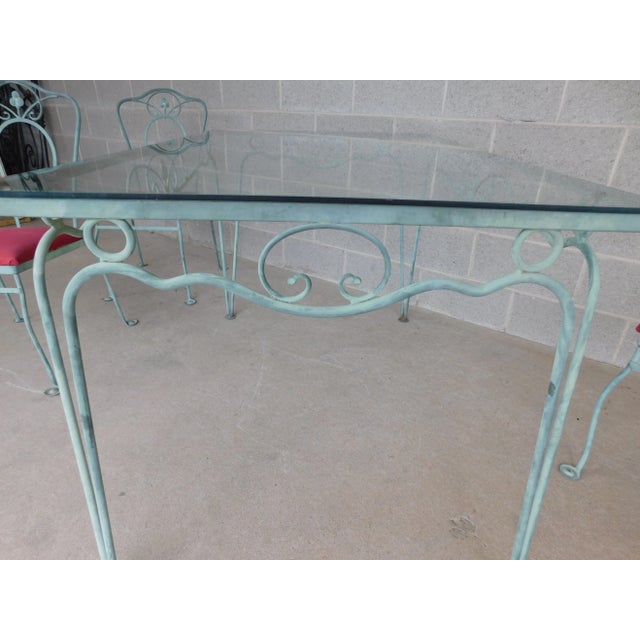 Vintage Woodard Style Wrought Iron Outdoor Dining Set For Sale In Philadelphia - Image 6 of 18