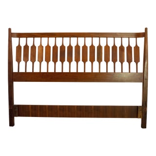 Vintage Mid-Century Walnut Full Headboard by Kipp Stewart for Drexel Declaration For Sale