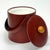 Wood Post Modern Style Padded Maroon Faux Leather Ice Bucket by Georges Briard For Sale - Image 7 of 12