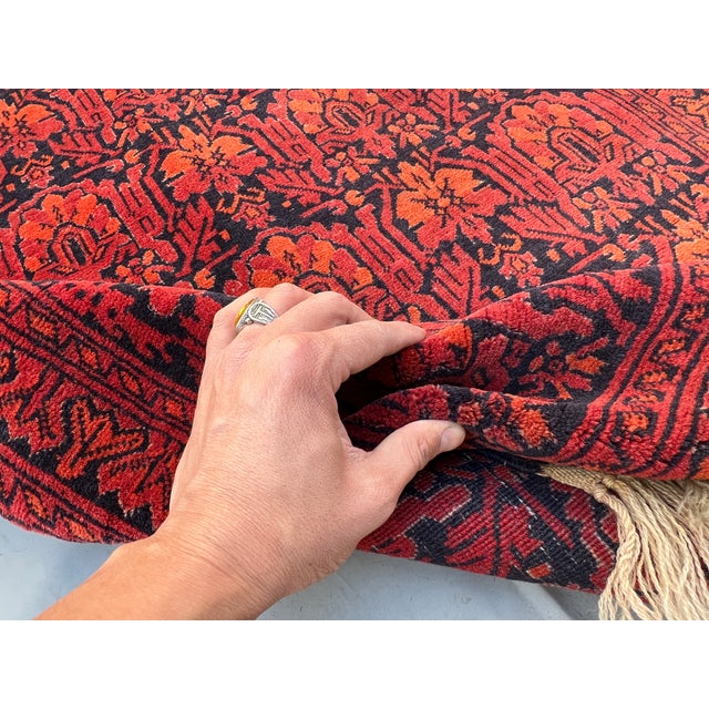 Textile Vintage Afghan Mir Saraband Boteh Miri All-Over Hall Runner - 3'9" X 17'1" For Sale - Image 7 of 11