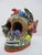 Fantastic hand-painted ceramic skull sculpture, a traditional folk art piece created by renowned Mexican master potter...
