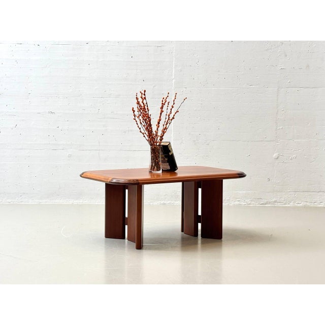 Mid-Century Curved Cherrywood Coffee Table, 1970s For Sale - Image 16 of 16