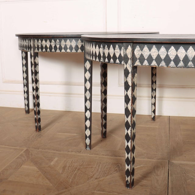 English Painted Console Tables, Set of 2 For Sale - Image 4 of 9