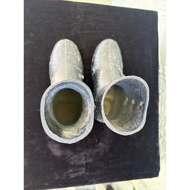 Antique Victorian Cast Iron Lady’s Button Boots – Decorative Miniature Pair For Sale In Orlando - Image 6 of 8