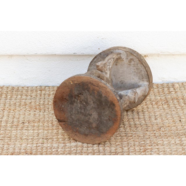 Wood Antique Oxidized Wood Spider Stool For Sale - Image 7 of 9