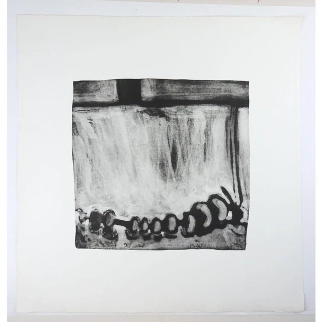 Late 20th century abstract lithograph on paper by Marilyn Lanfear (1930-2020) Texas. Unsigned. Unframed, image size 13" x...