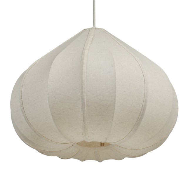 Boho Chic Zubeda Cotton Teardrop Pendant Lamp, Large For Sale - Image 3 of 6