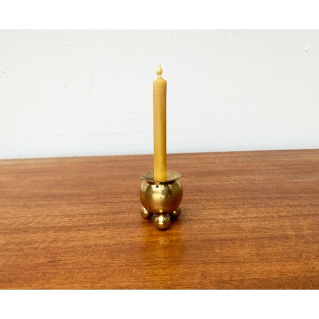 Mid-Century Modern Mid-Century Scandinavian Brass Candleholder, 1960s For Sale - Image 3 of 7