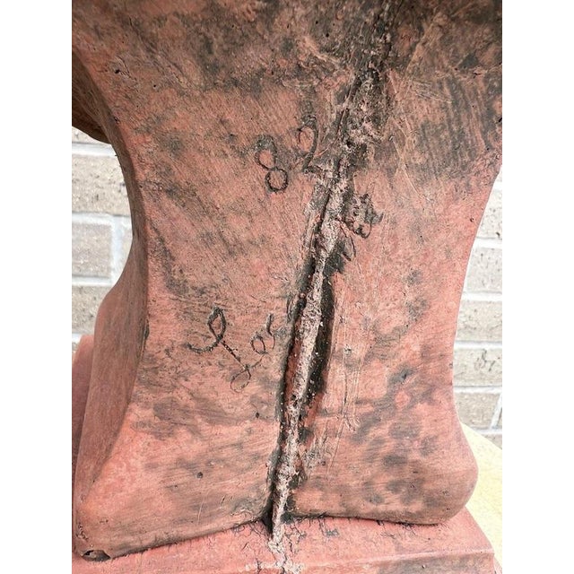 Napoleon Bonaparte Cast Stone Bust with Terracotta Finish Garden Ornament For Sale - Image 10 of 18