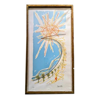 Raymond Moretti, Lithograph, Cannes, 1960s For Sale