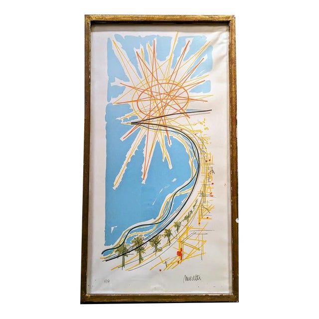 Raymond Moretti, Lithograph, Cannes, 1960s For Sale