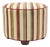 Modern Upholstered Multicolored Ottoman With Vertical Stripe Pattern For Sale