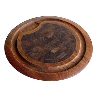 Mid 20th Century Danish Teak Round Carving/Charcuterie Board, Designed by Jens Quistgaard for Dansk For Sale