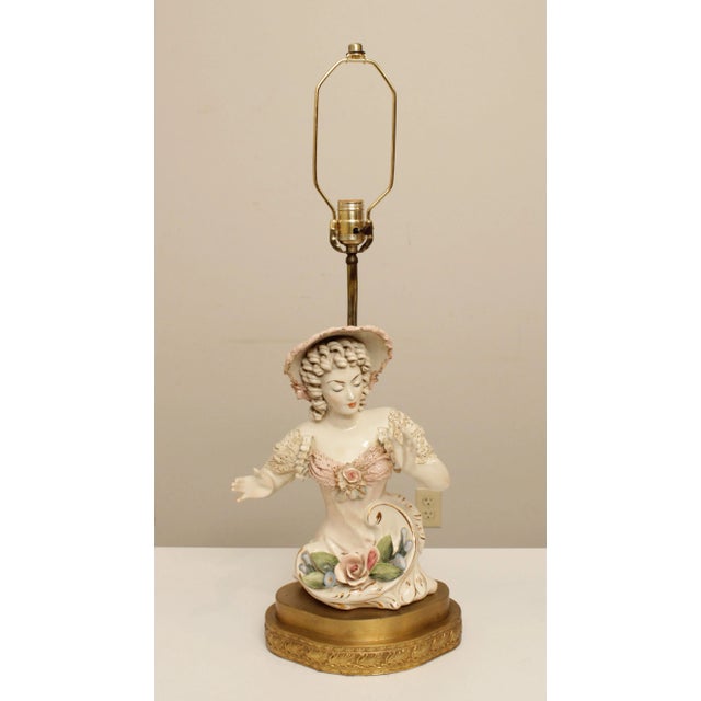 Vintage Porcelain Figurine Table Lamps - A Pair For Sale - Image 4 of 13