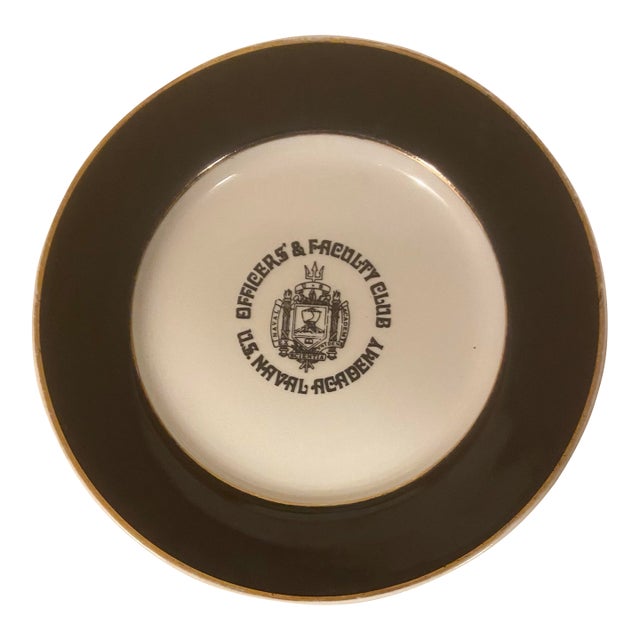 Vintage U. S. Naval Academy Officers & Faculty Club Porcelain Plate, Rego, Circa 1948 For Sale