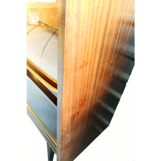 Mid-Century Modern Rare Vintage German Qualitasmobel Midcentury Modern 1950's Shrunk Glass Shelf Dry Bar Cabinet For Sale - Image 3 of 12