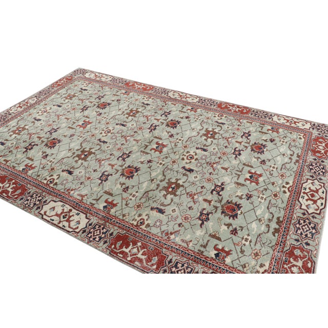 Rug & Kilim Vintage Turkish Rug in Blue With Colorful Geometric Patterns, From Rug & Kilim For Sale - Image 4 of 7