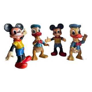 Rubber Donald Duck and Mickey Mouse Dolls from Biserka Prod., 1960s, Set of 4 For Sale