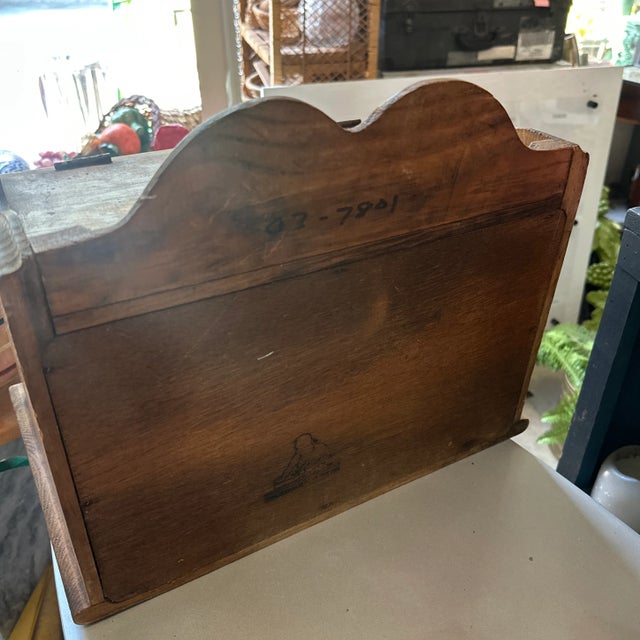 Vintage Wooden Hand Painted Bread Box For Sale - Image 9 of 12