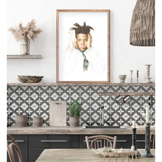 DESCRIPTION: Jean Michel Basquiat by Stampa, Unframed Art Print "I dont think about art when I'm working. I try to think...