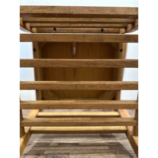 Mid 20th Century Solid Wood Industrial Rustic Student Writing Desk Chair For Sale - Image 10 of 10