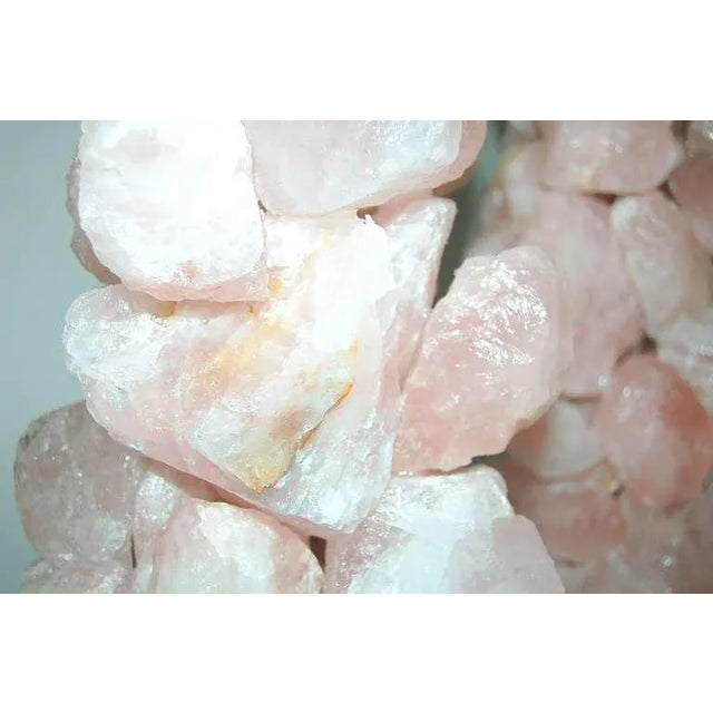 Brazilian Pink Quartz Table Lamp Sculptures by Swank Lighting For Sale - Image 9 of 12