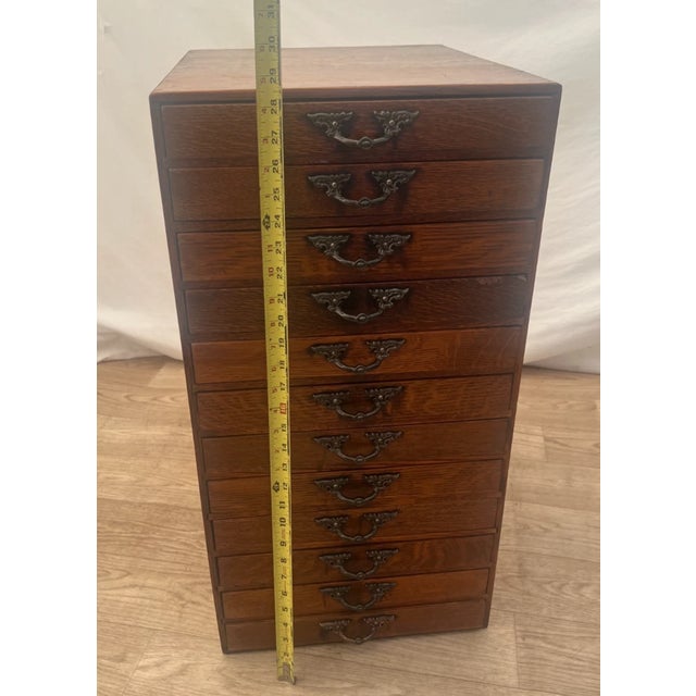 Vintage Printers Artist File Cabinet Twelve Drawers Chest Photography Storage For Sale - Image 9 of 12