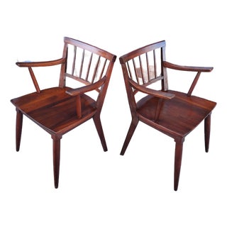 1950s Pair of Cherry Wood Chairs For Sale