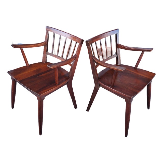 1950s Pair of Cherry Wood Chairs For Sale