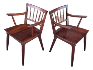 1950s Pair of Cherry Wood Chairs