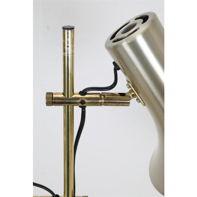 Gold Mid-Century Danish Modern Gilt Floor Lamp from Lyskær Belysning, 1970s For Sale - Image 8 of 14