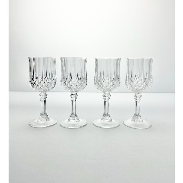 Cristal d’Arques “Longchamp” Set of 4 Cordial Wine Glasses 4 1/2” 2oz Good condition. No chips, cracks, or fleabites....