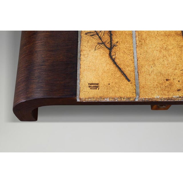 Garrigue Ceramic and Bent Beechwood Coffee Table by Roger Capron, France, 1960s For Sale - Image 6 of 18