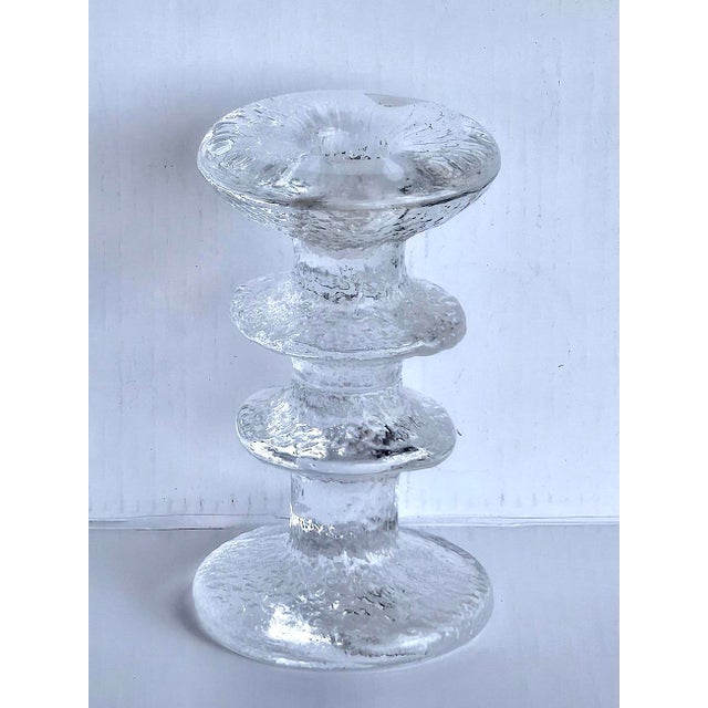 Glass 1970s Art Glass Candlestick Designed by Timo Sarpaneva for Iitala For Sale - Image 7 of 11