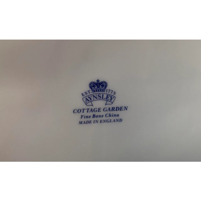 Ceramic Aynsley "Cottage Garden" Oval Vegetable Bowl For Sale - Image 7 of 12