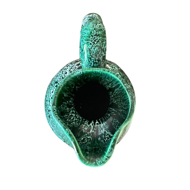 Mid-Century Modern 1950s Mid-Century Modern Ray Camart Vallauris Emerald Green Double-Bulb Pitcher For Sale - Image 3 of 8