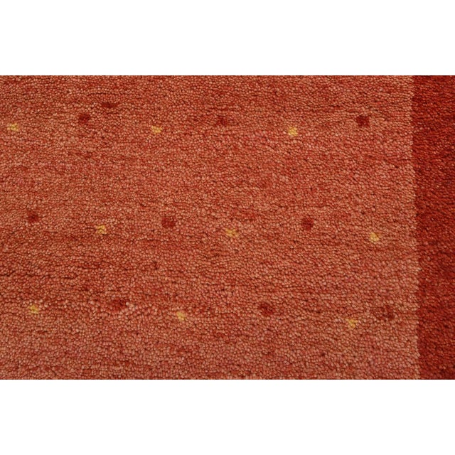 Gabbeh Runner 2’6” X 9’9” Red Wool Contemporary Hand-Knotted Oriental Rug For Sale In Philadelphia - Image 6 of 12