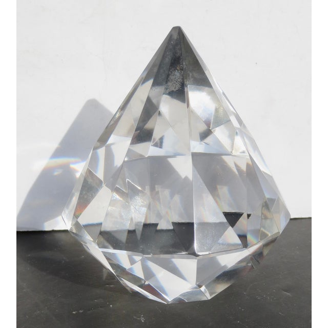 Tiffany and Co. Tiffany Crystal Diamond Paperweight Circa 80s' For Sale - Image 4 of 8